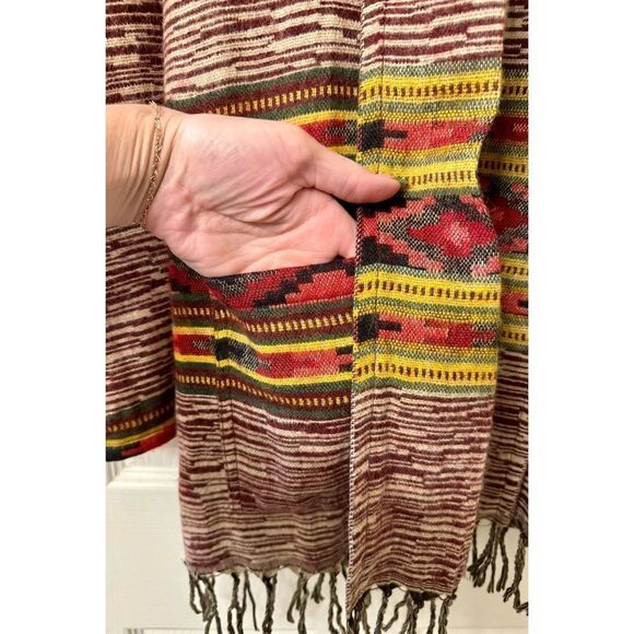 NWT BHANTI Women's Rishikesh Fringe Bottom Himalayan Open Front Cardigan Small - Picture 4 of 12